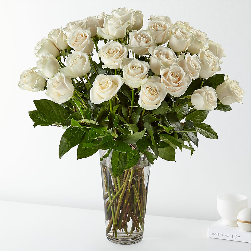 Long Stem White Rose Bouquet – SATELLITE FLORIST & GARDEN CENTRE, Hamilton ON