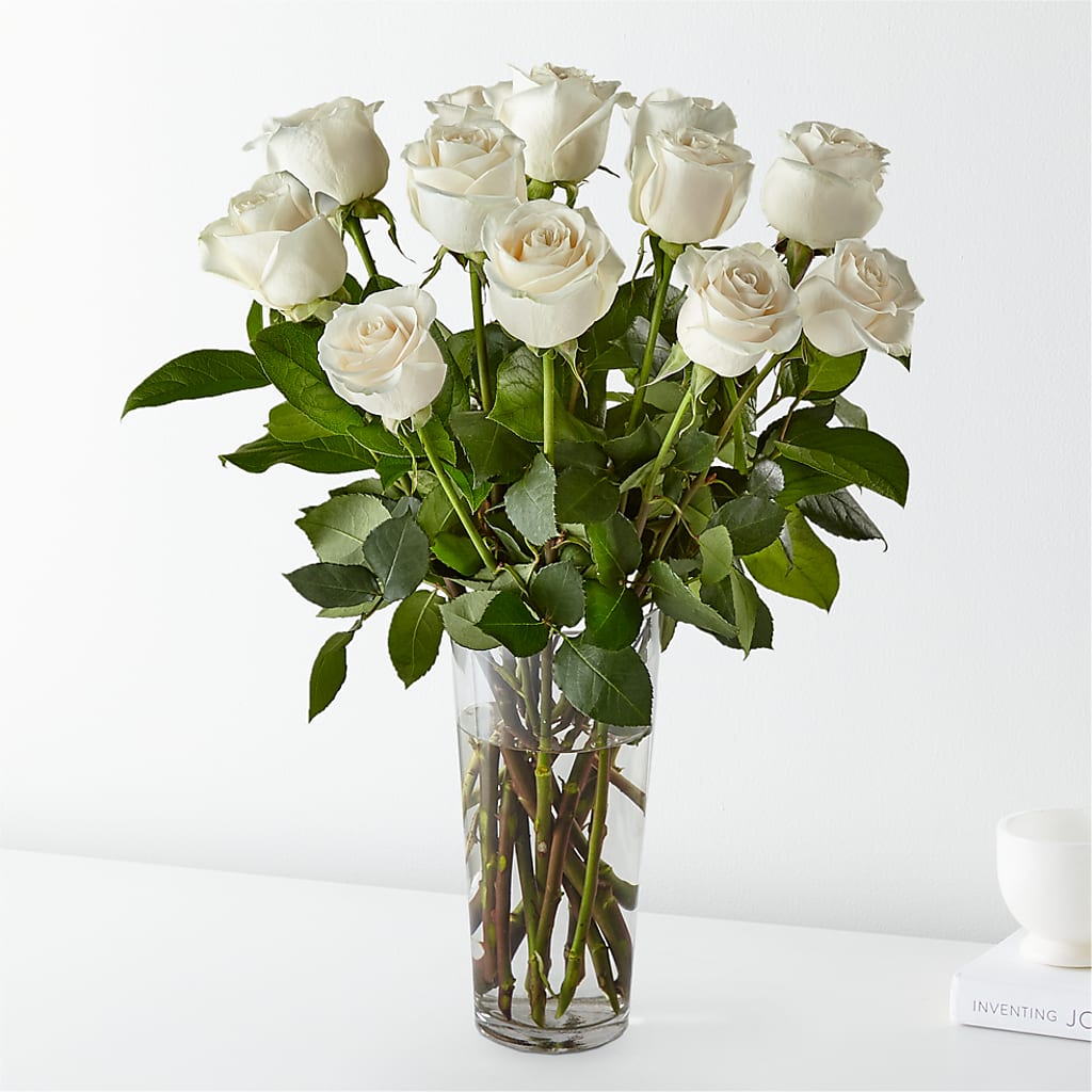 Long Stem White Rose Bouquet – SATELLITE FLORIST & GARDEN CENTRE, Hamilton ON