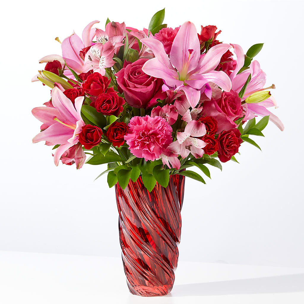 In Love Bouquet with Luxe Swirl Vase – SATELLITE FLORIST & GARDEN CENTRE, Hamilton ON