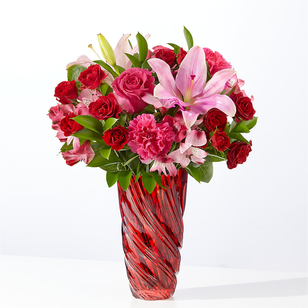 In Love Bouquet with Luxe Swirl Vase – SATELLITE FLORIST & GARDEN CENTRE, Hamilton ON