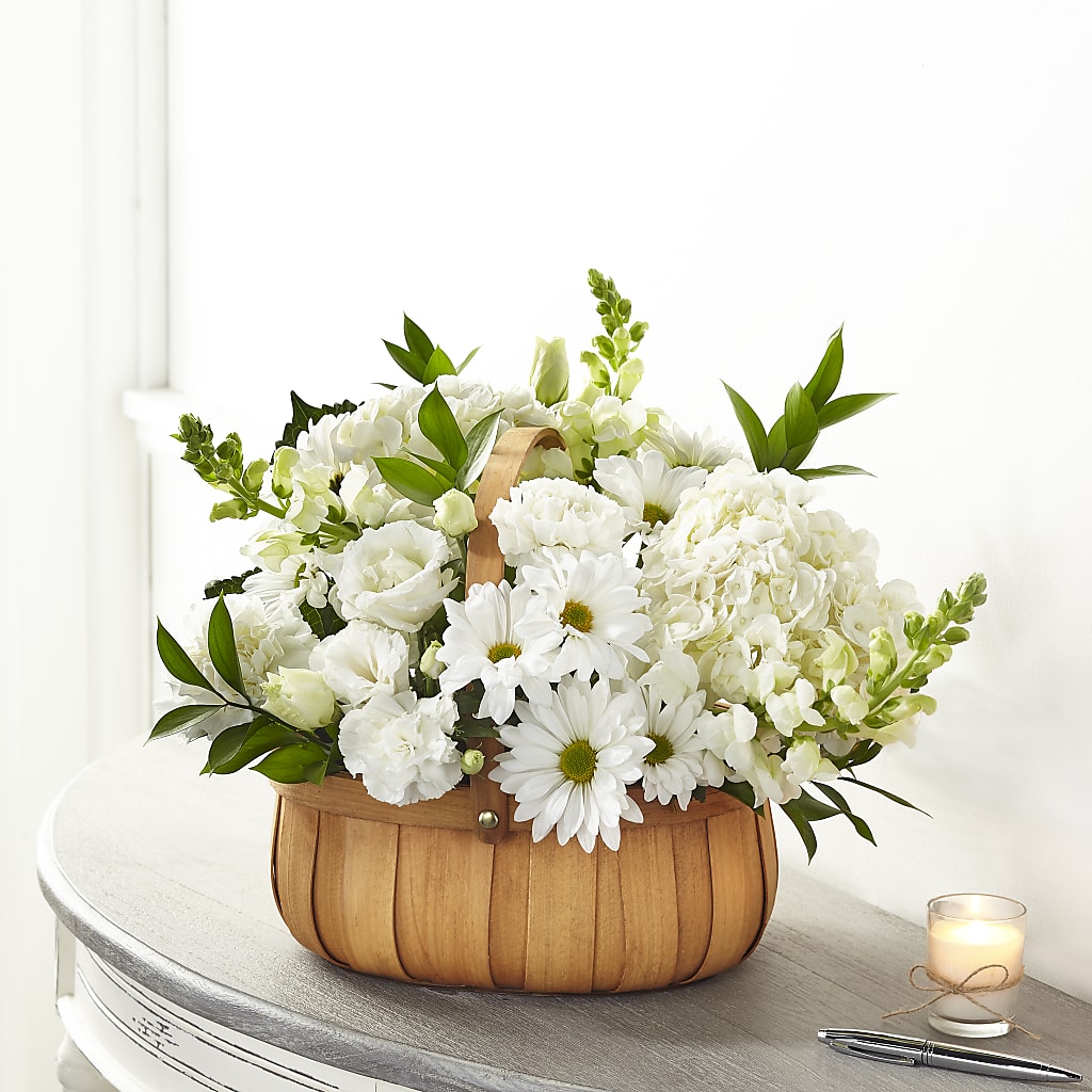 Pure Ivory Basket – SATELLITE FLORIST & GARDEN CENTRE, Hamilton ON