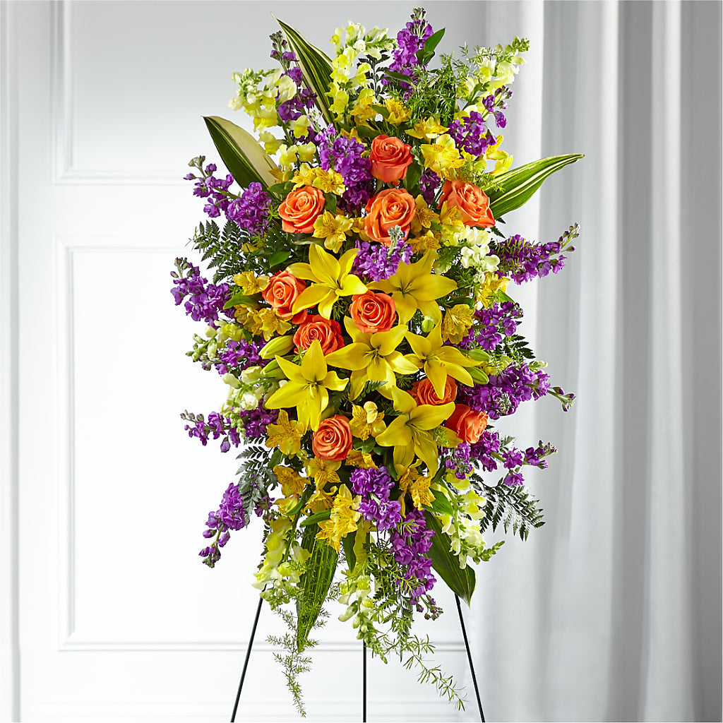 Thoughtful Prayers Standing Spray – SATELLITE FLORIST & GARDEN CENTRE, Hamilton ON