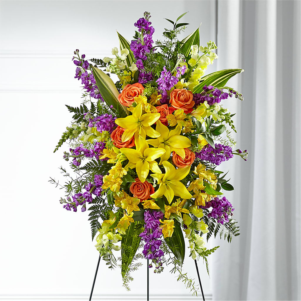 Thoughtful Prayers Standing Spray – SATELLITE FLORIST & GARDEN CENTRE, Hamilton ON