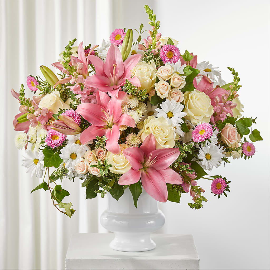 Empathetic Blooms Urn Arrangement – SATELLITE FLORIST & GARDEN CENTRE, Hamilton ON
