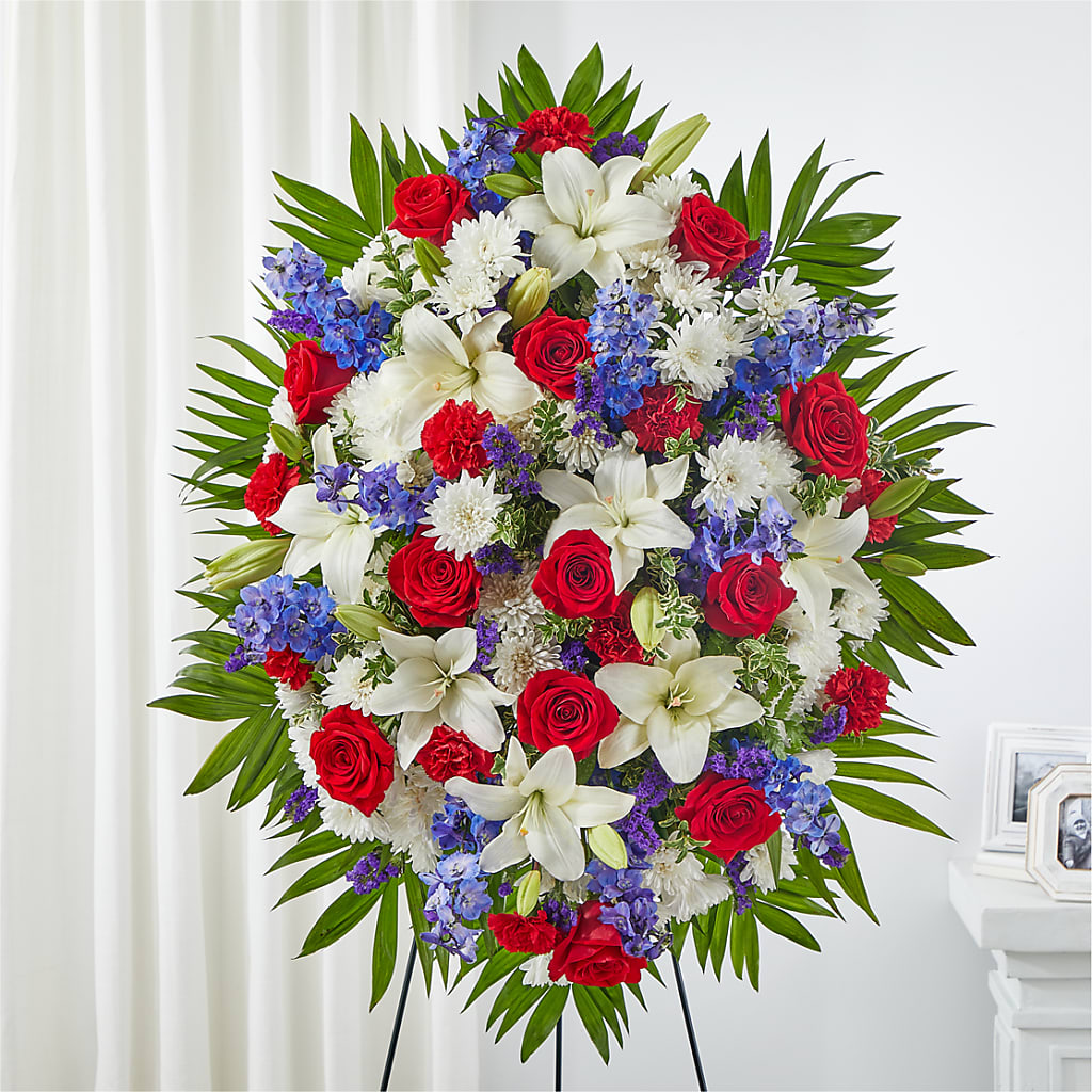 Cherished Service Standing Spray – SATELLITE FLORIST & GARDEN CENTRE, Hamilton ON