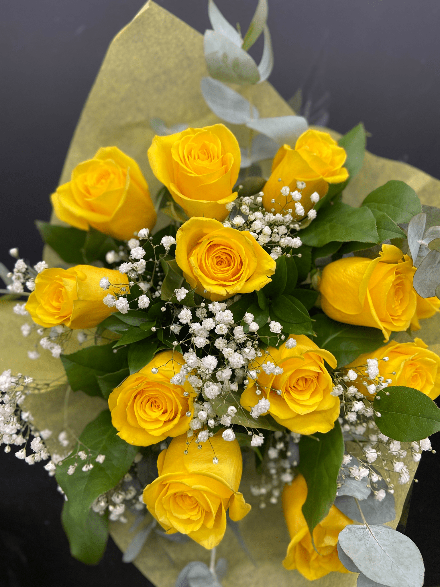 Hand Tied Long Stem Rose Bouquet - Style #33 - Satellite Garden Centre