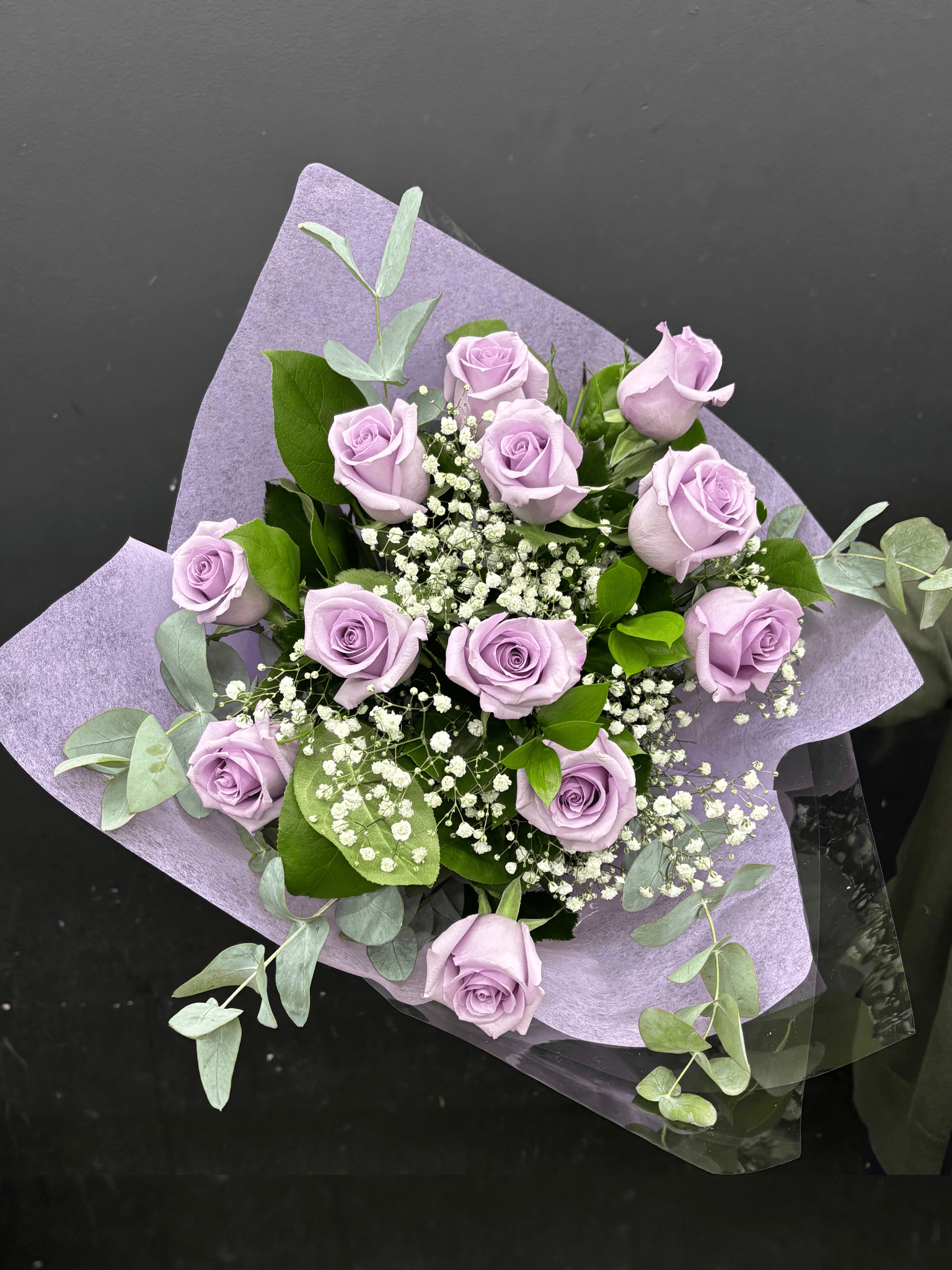 Hand Tied Long Stem Rose Bouquet - Style #34 - Satellite Garden Centre