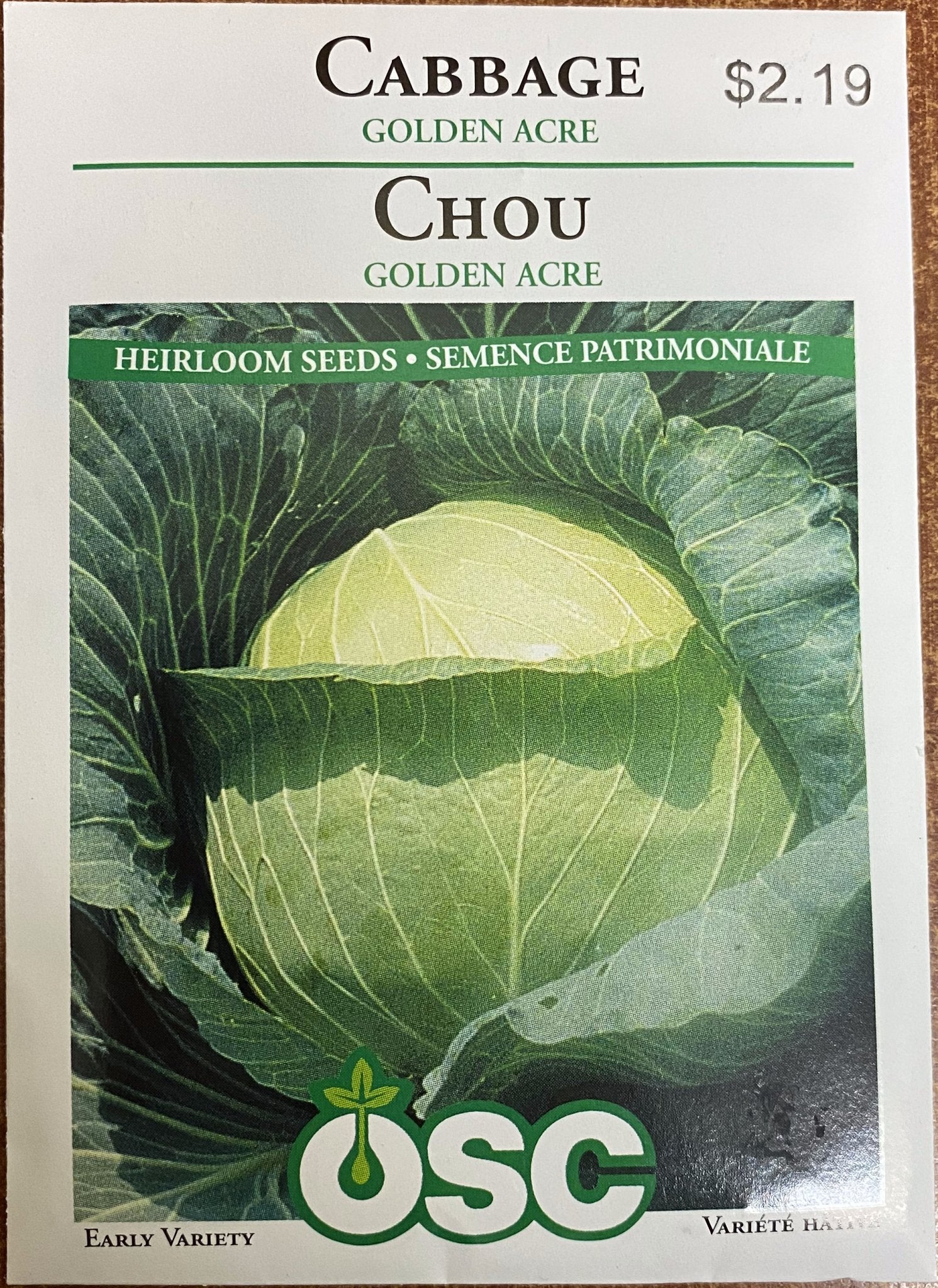 Cabbage - Golden Acre - Satellite Garden Centre