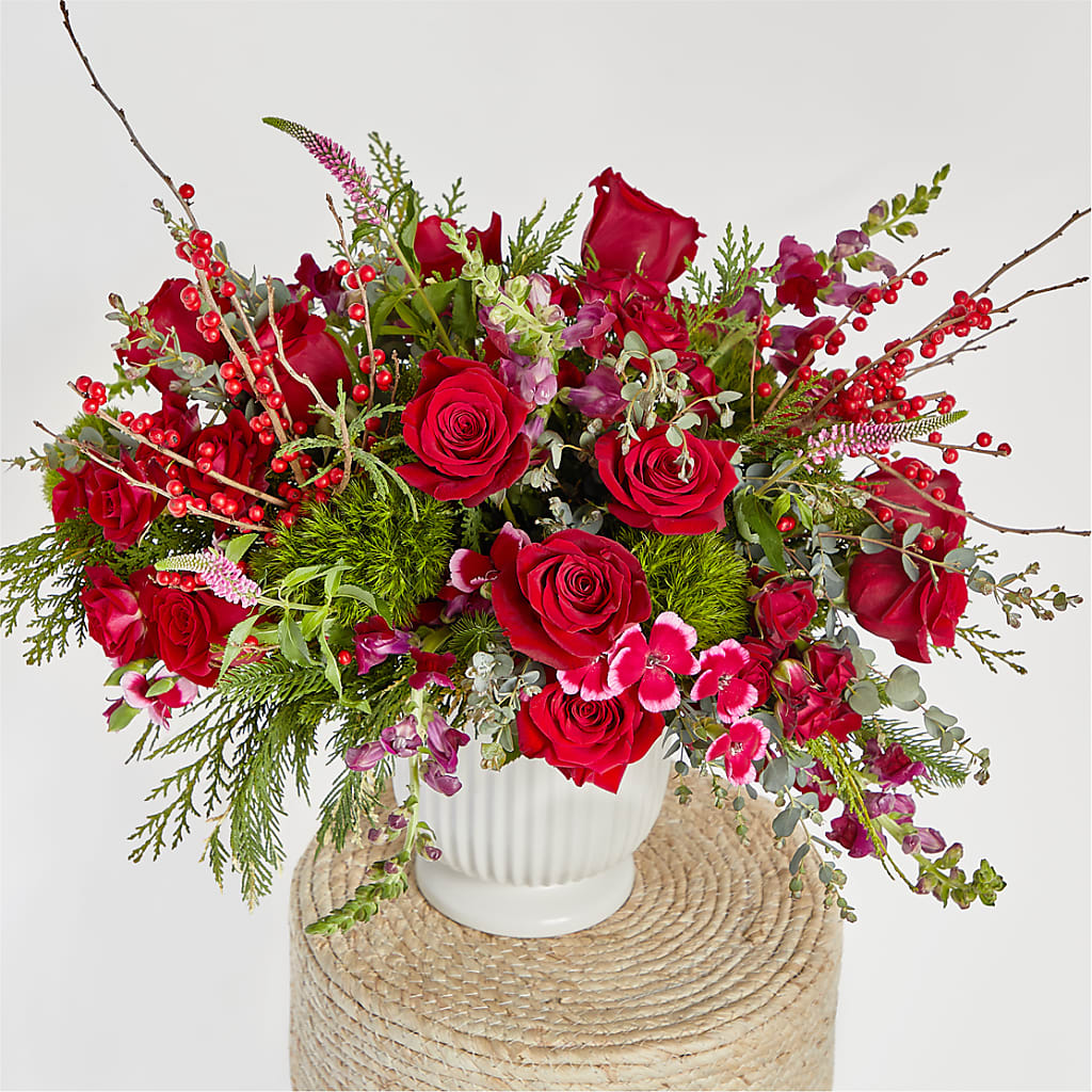 Big Red Bow Bouquet – SATELLITE FLORIST & GARDEN CENTRE, Hamilton ON