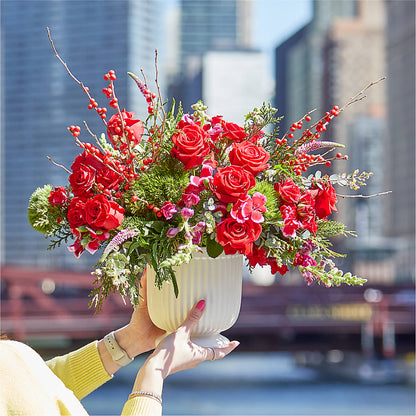 Big Red Bow Bouquet – SATELLITE FLORIST & GARDEN CENTRE, Hamilton ON