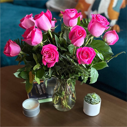Long Stem Pink Rose Bouquet – SATELLITE FLORIST & GARDEN CENTRE, Hamilton ON