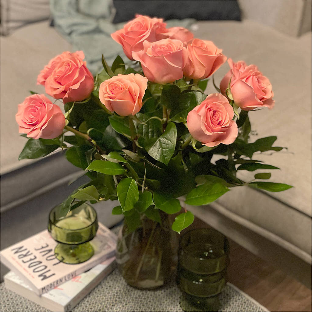 Long Stem Pink Rose Bouquet – SATELLITE FLORIST & GARDEN CENTRE, Hamilton ON