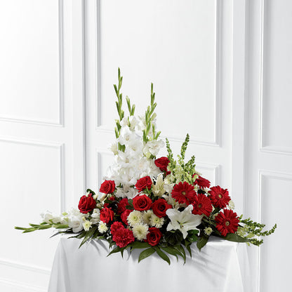 Crimson & White Arrangement – SATELLITE FLORIST & GARDEN CENTRE, Hamilton ON
