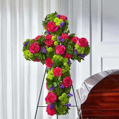 Tribute Rose Floral Cross – SATELLITE FLORIST & GARDEN CENTRE, Hamilton ON