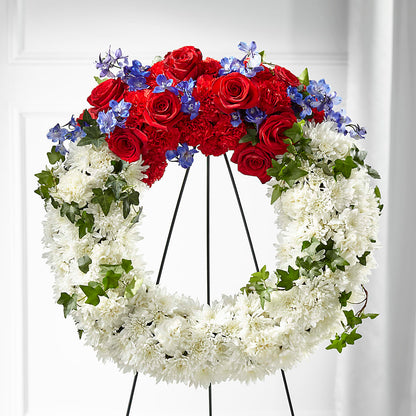Patriotic Passion Wreath – SATELLITE FLORIST & GARDEN CENTRE, Hamilton ON