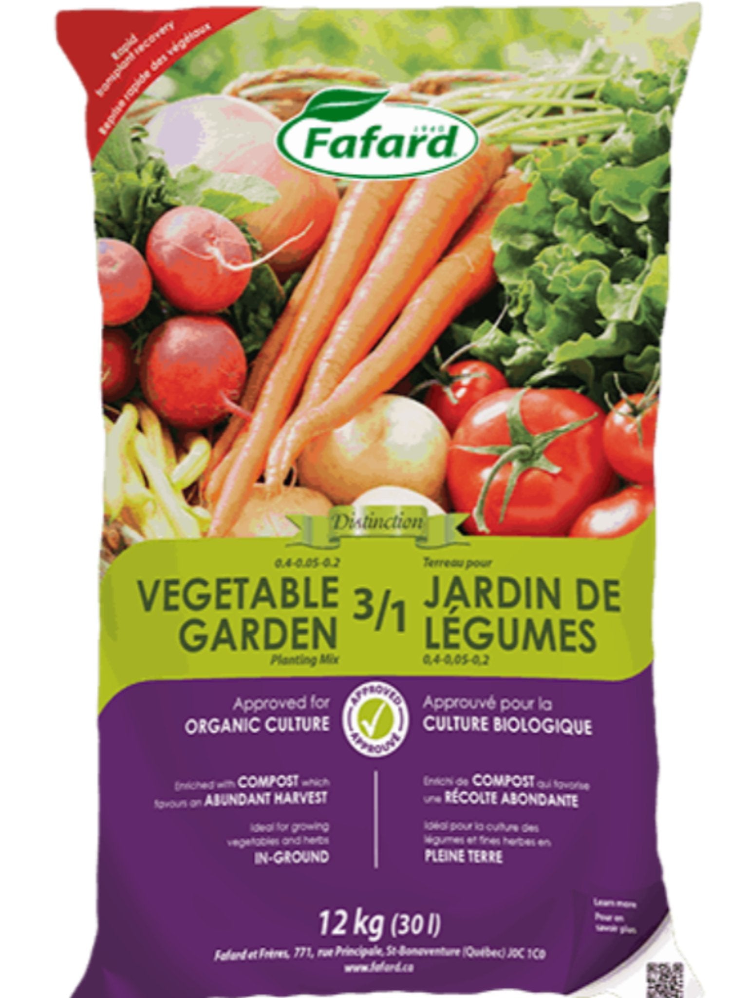Fafard 3in1 Vegetable Garden Planting Mix 30L - Satellite Garden Centre